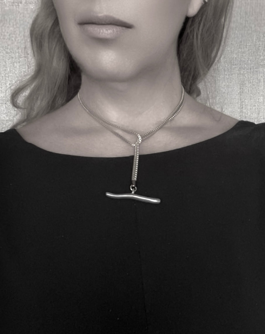 Collar Pendant doble o largo 90 plata 10µ