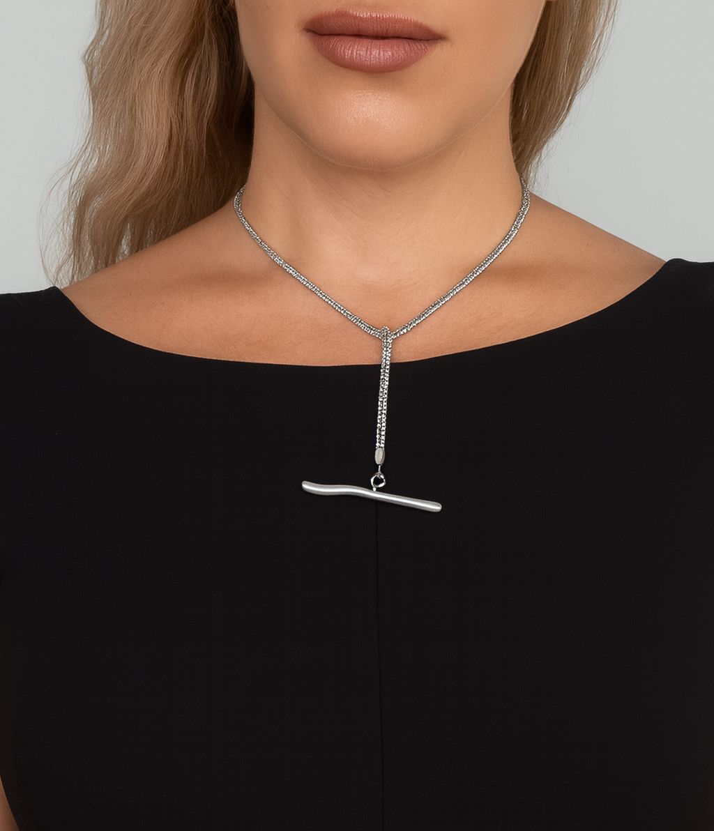 Collar Pendant doble o largo 90 plata 10µ