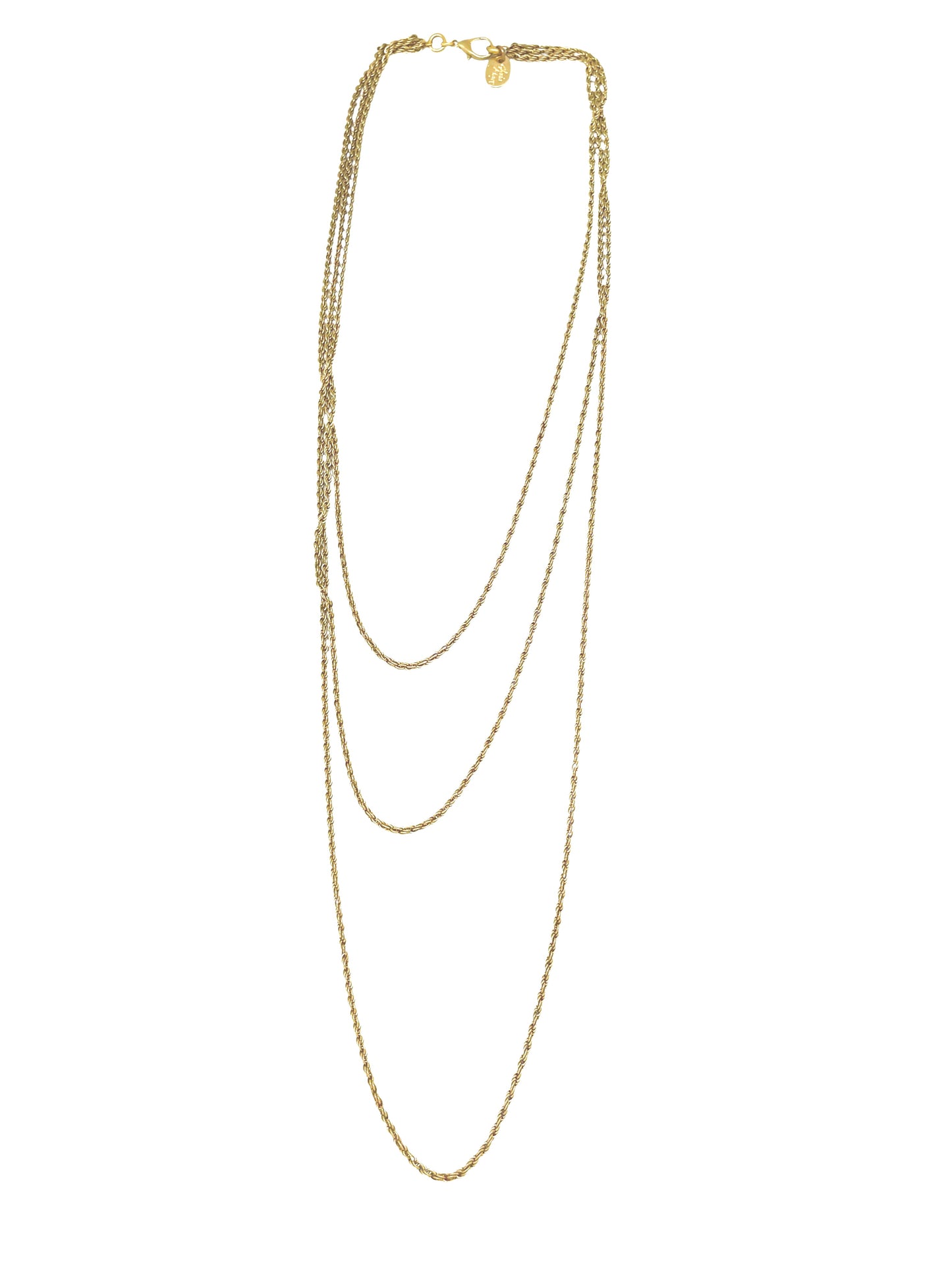 Collar largo Trinity latón chapado dorado