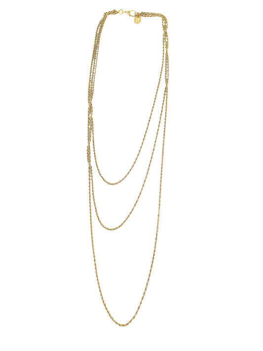 Collar largo Trinity latón chapado dorado