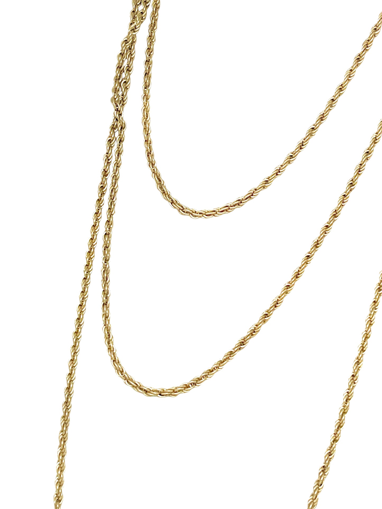 Collar largo Trinity latón chapado dorado