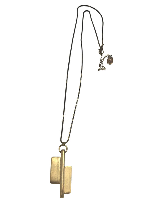 Collar largo XXL Doble Axe latón chapado dorado