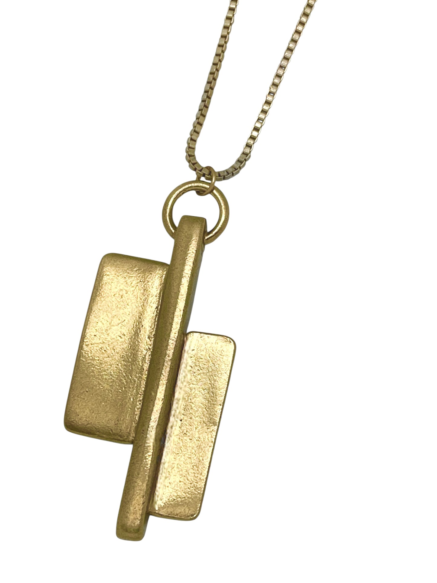 Collar largo XXL Doble Axe latón chapado dorado