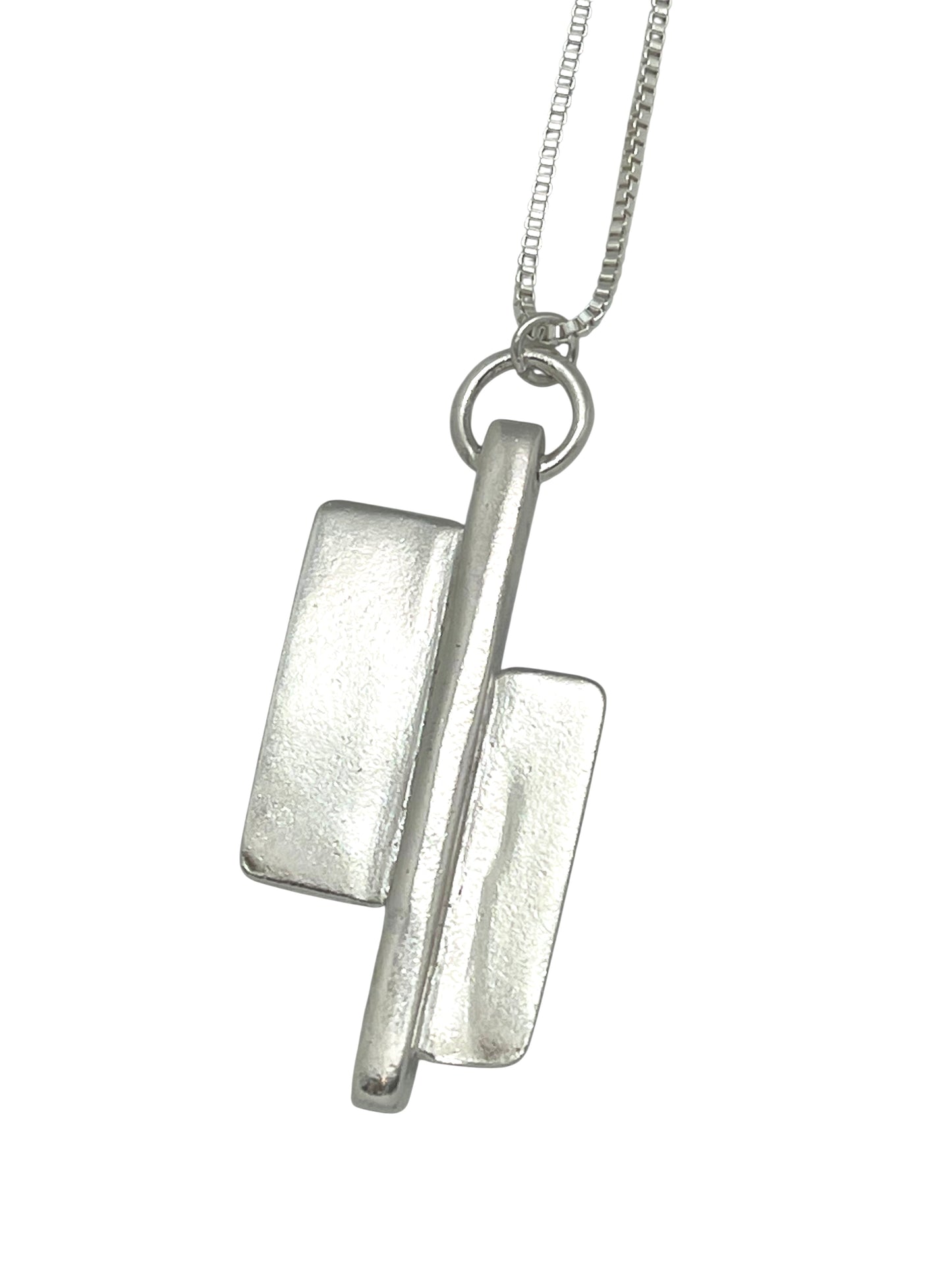 Collar largo XXL Doble Axe plata chapado 10µ