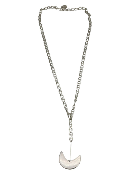 Collar Caleido largo multiposición corbatero en latón plata 10µ