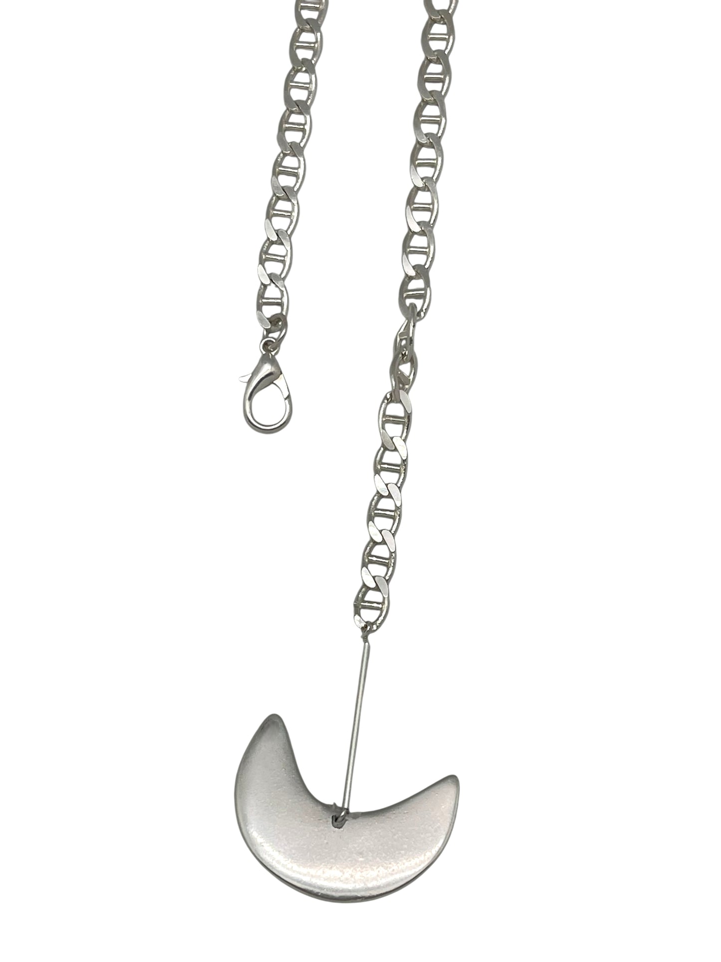 Collar Caleido largo multiposición corbatero en latón plata 10µ