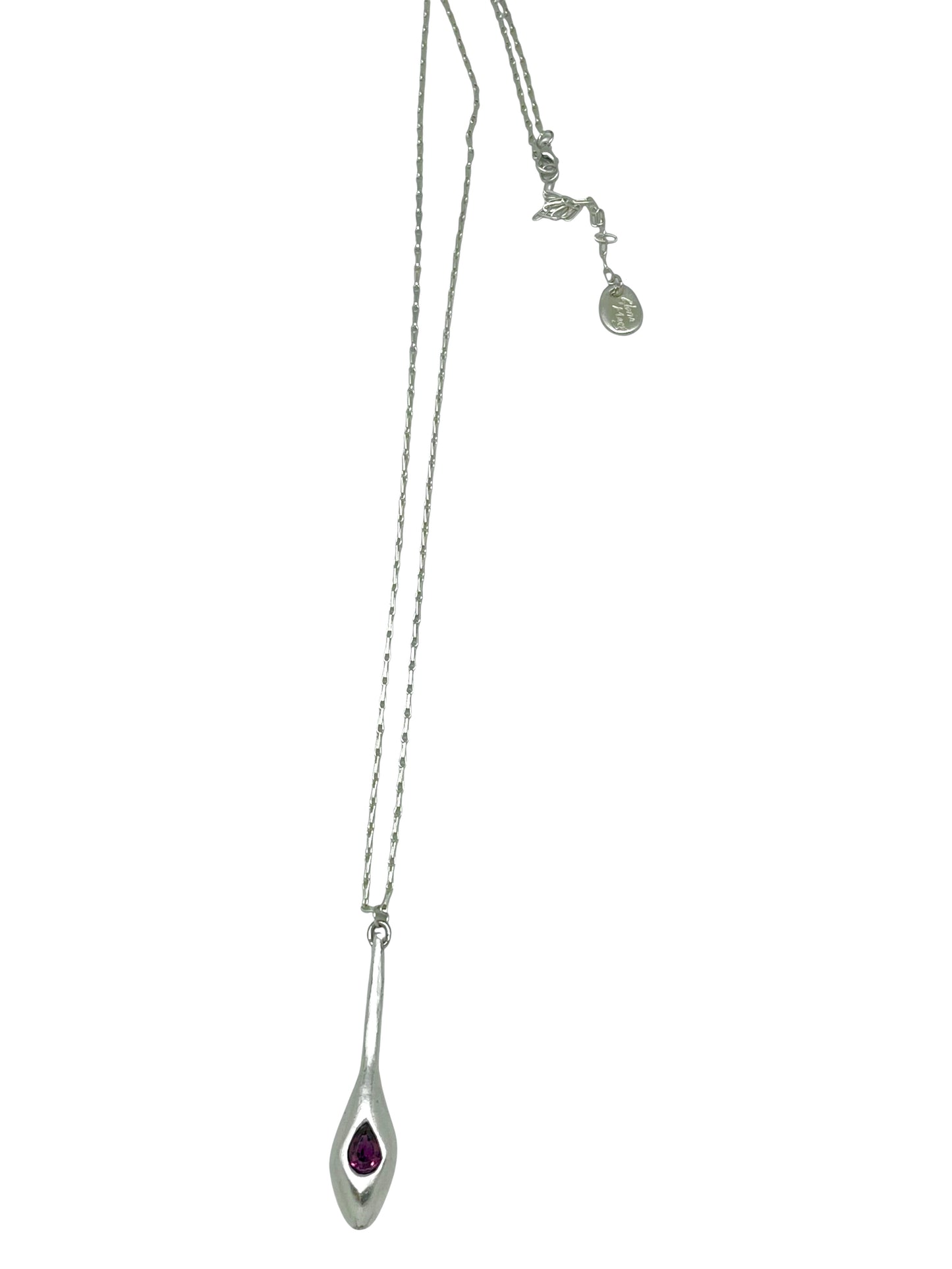 Collar largo Cristal Tear en cristal SW amatista plata 10µ
