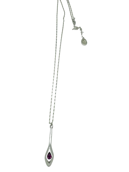 Collar largo Cristal Tear en cristal SW amatista plata 10µ