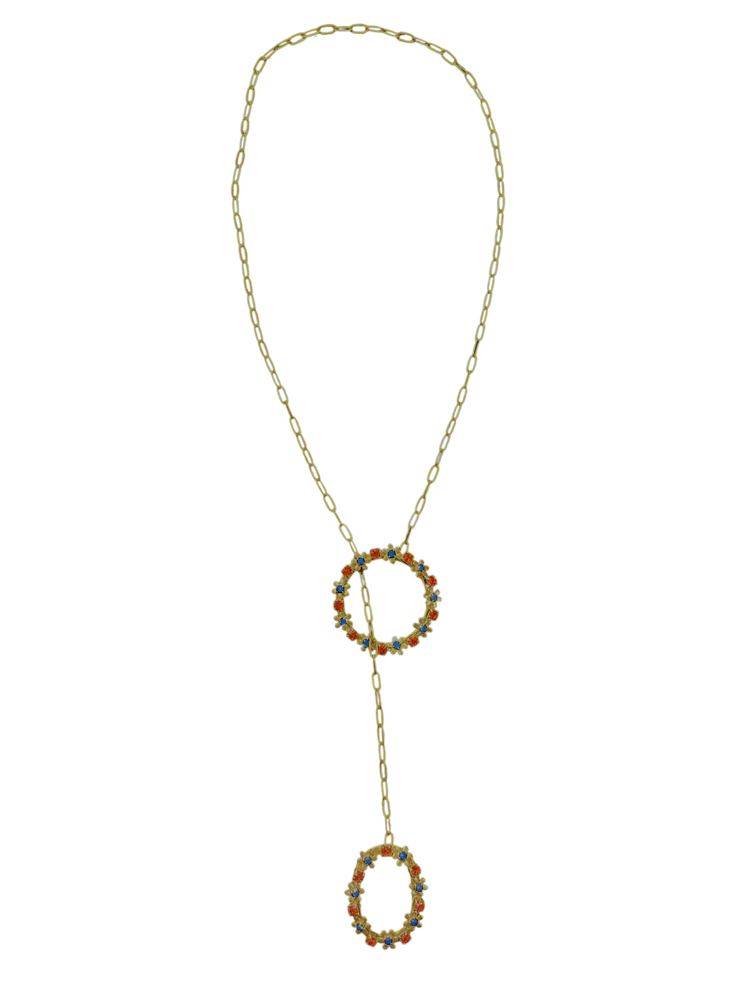 Collar Multiposición Cristal Sw Mix blue opal y paparadcha dorado