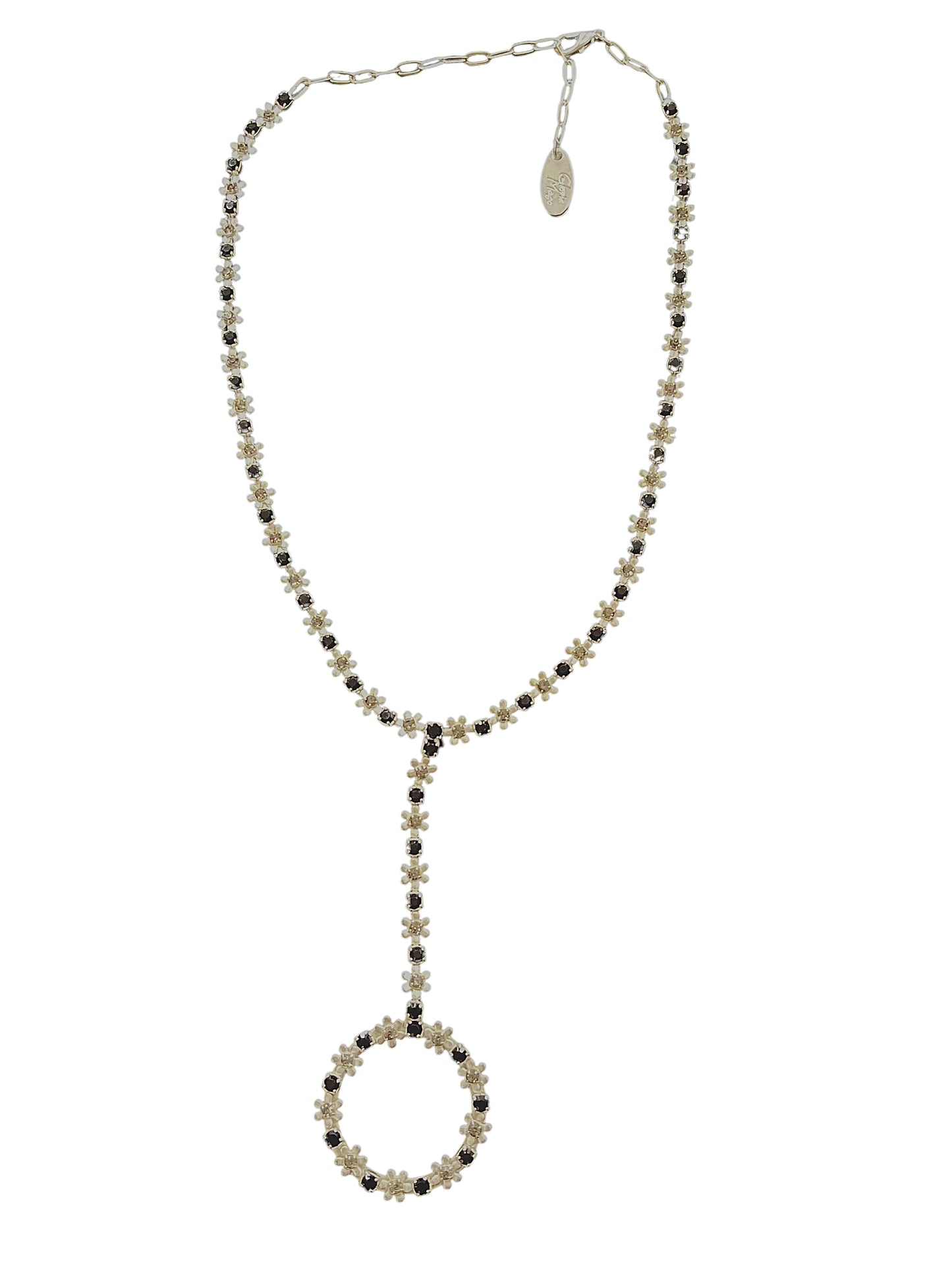 Gargantilla Pendant Sw plata y cristales mix negro-blackdiamond