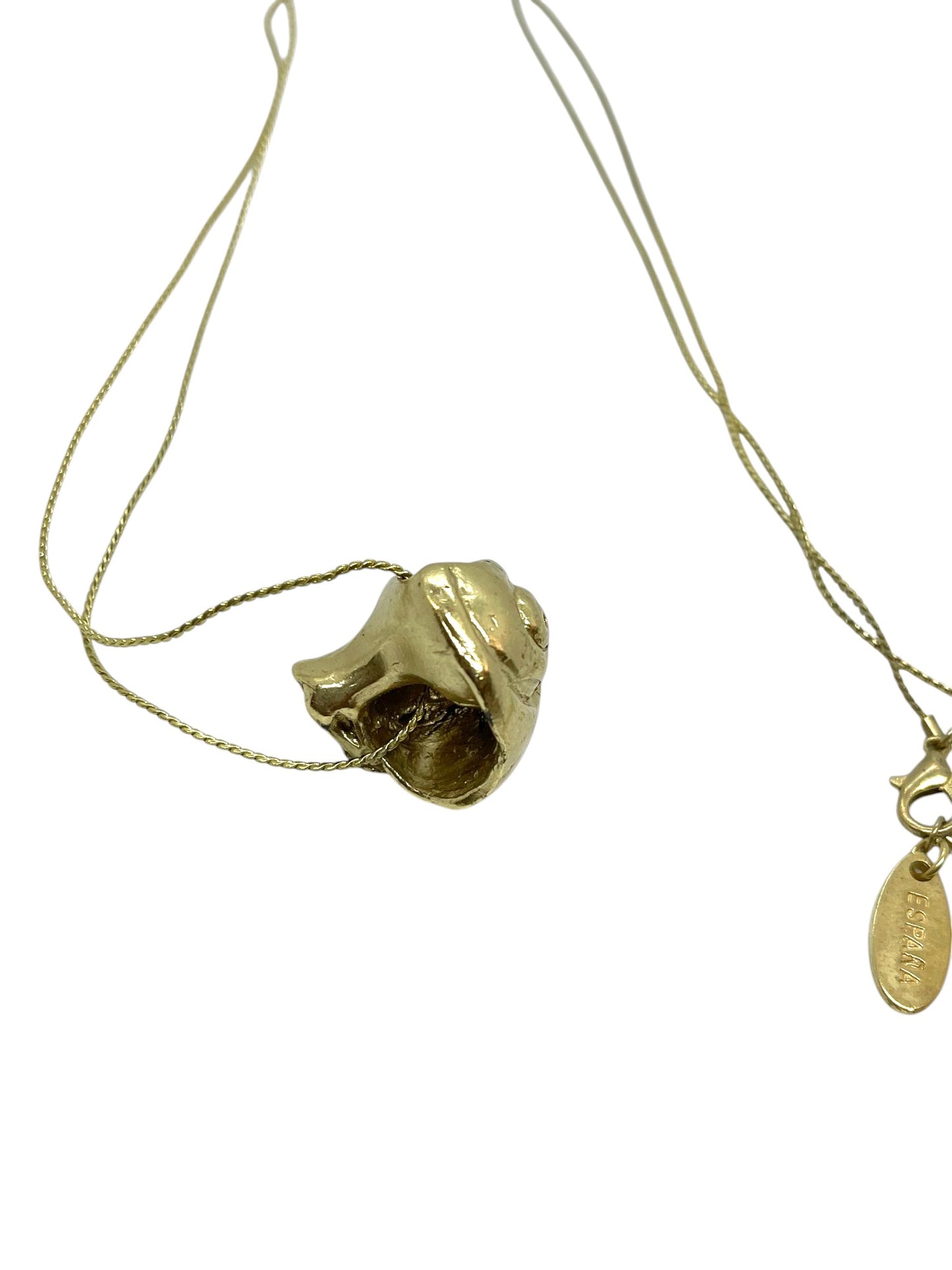 Collar largo caracola artesanal 3D plata 10µ o dorado