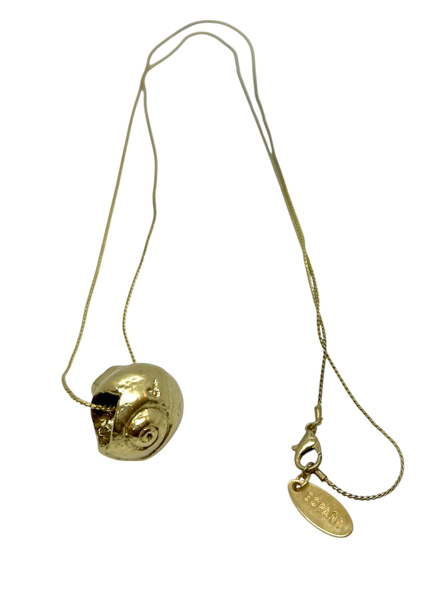 Collar largo caracola artesanal 3D plata 10µ o dorado