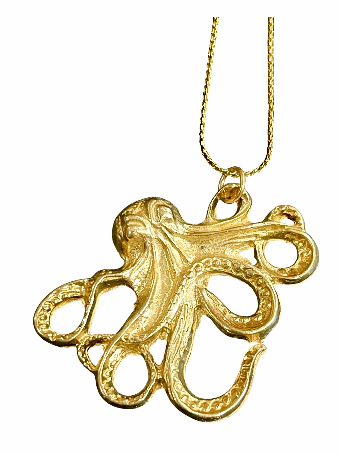 Collar largo pulpo Paul latón dorado o plata 10µ