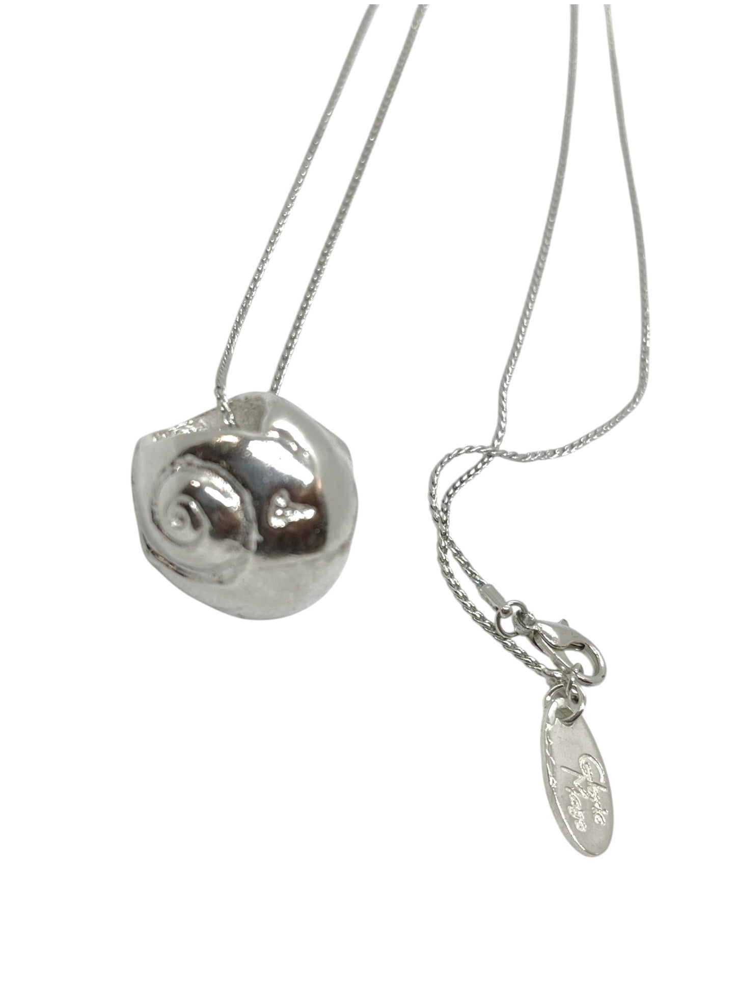 Collar largo caracola artesanal 3D plata 10µ o dorado