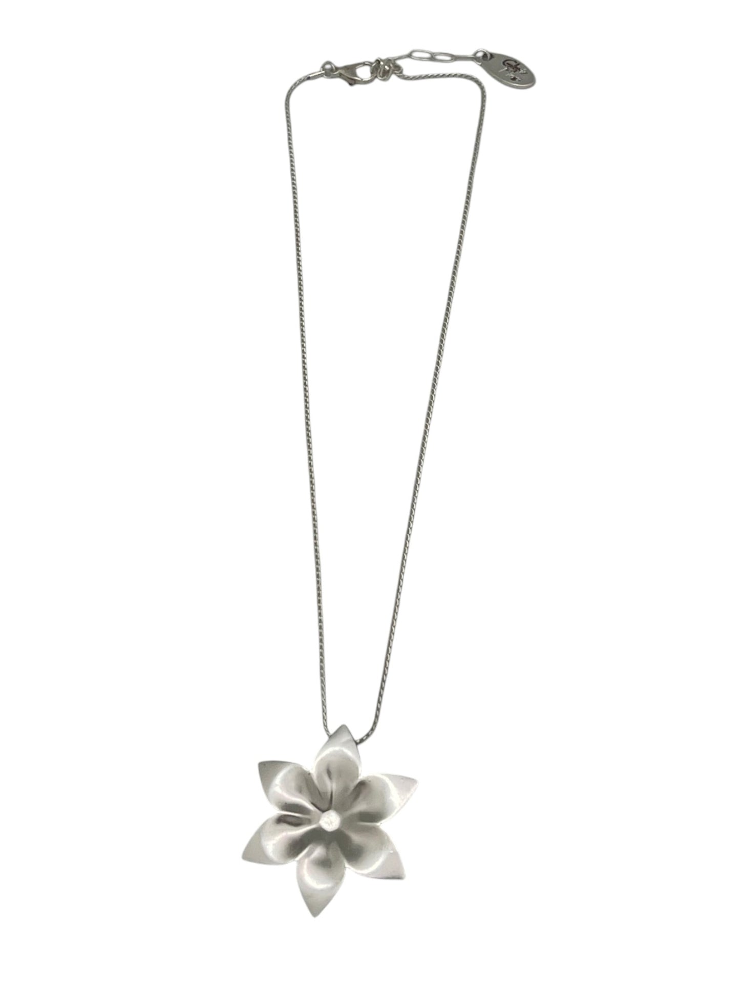 Gargantilla latón flor margarita colgante cadena plata 10µ o dorado