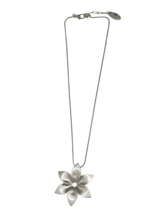 Gargantilla latón flor margarita colgante cadena plata 10µ o dorado