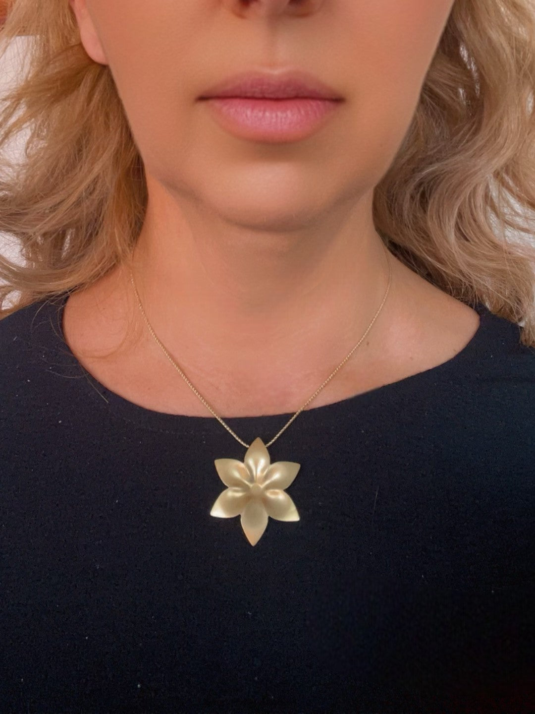Gargantilla latón flor margarita colgante cadena plata 10µ o dorado