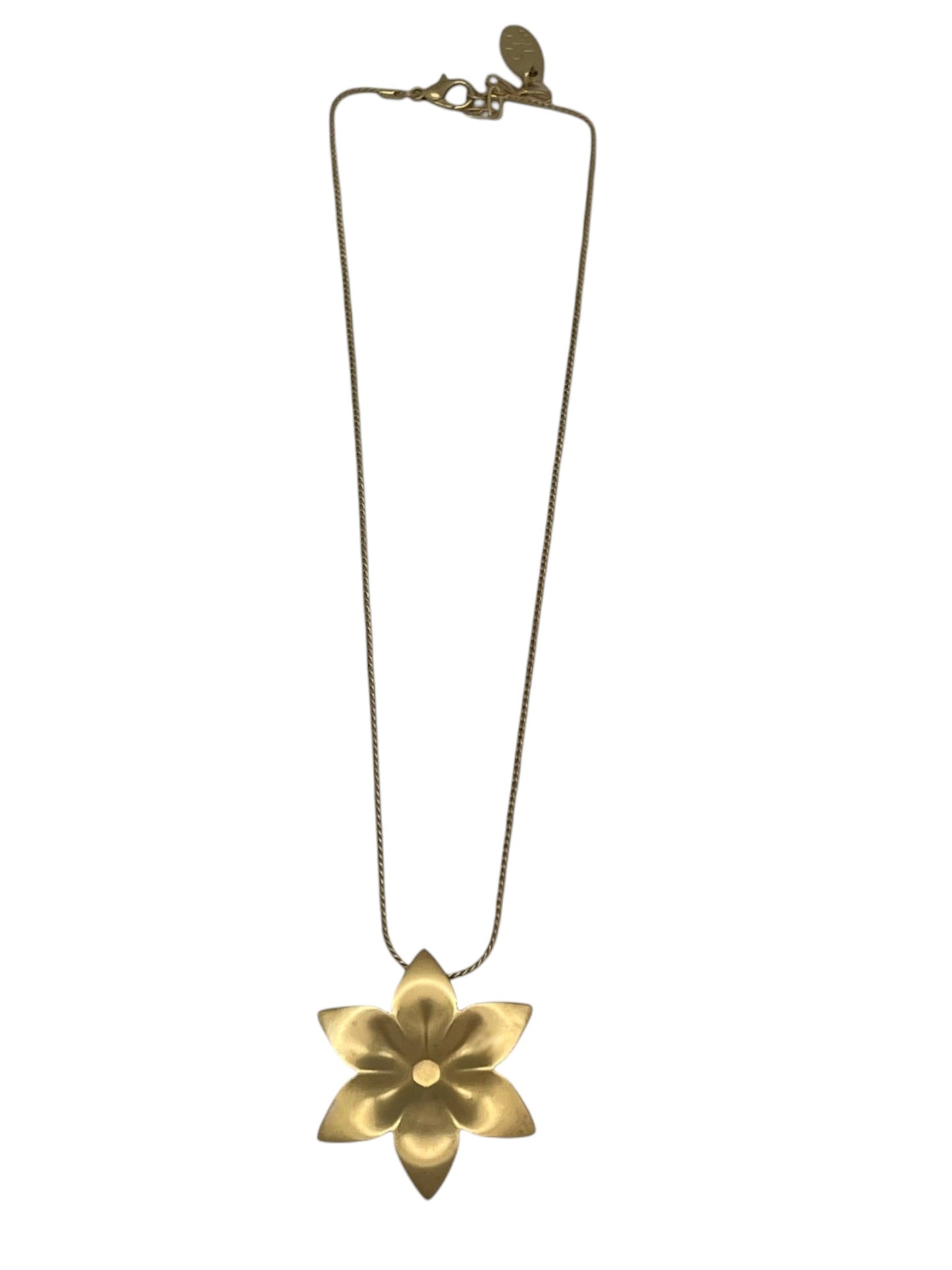 Gargantilla latón flor margarita colgante cadena plata 10µ o dorado