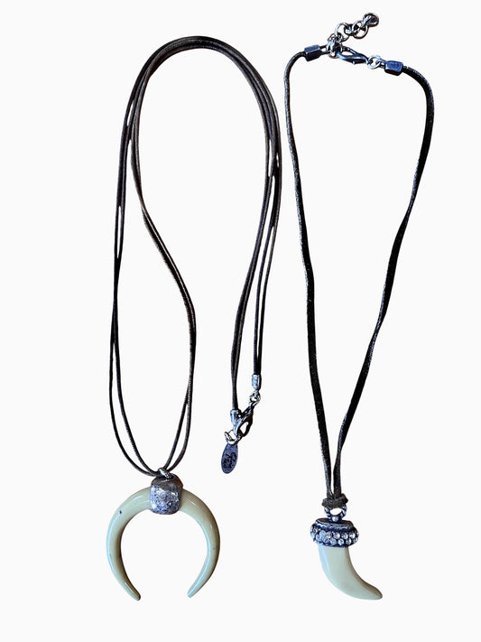 Pack collar y gargantilla resina y cristales Sw con piel