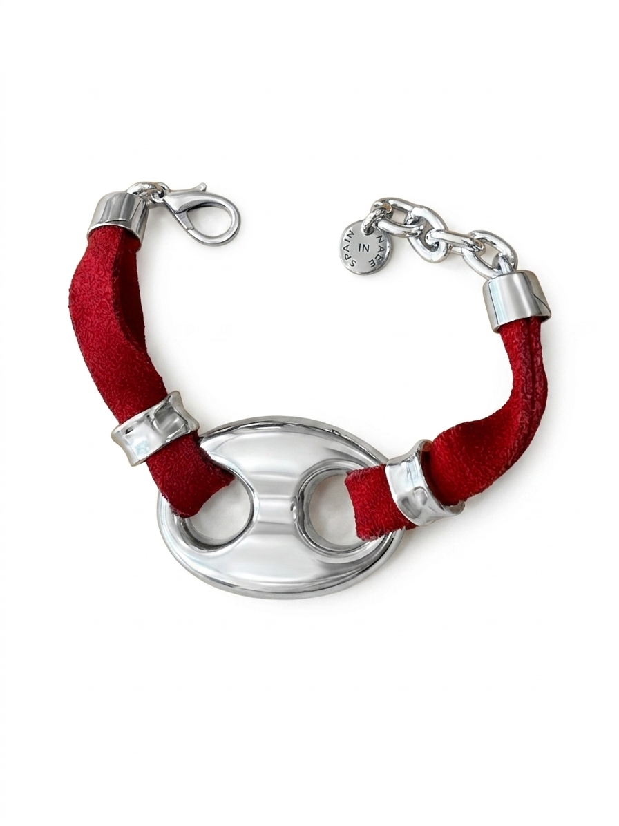 Pulsera piel calabrote rojo