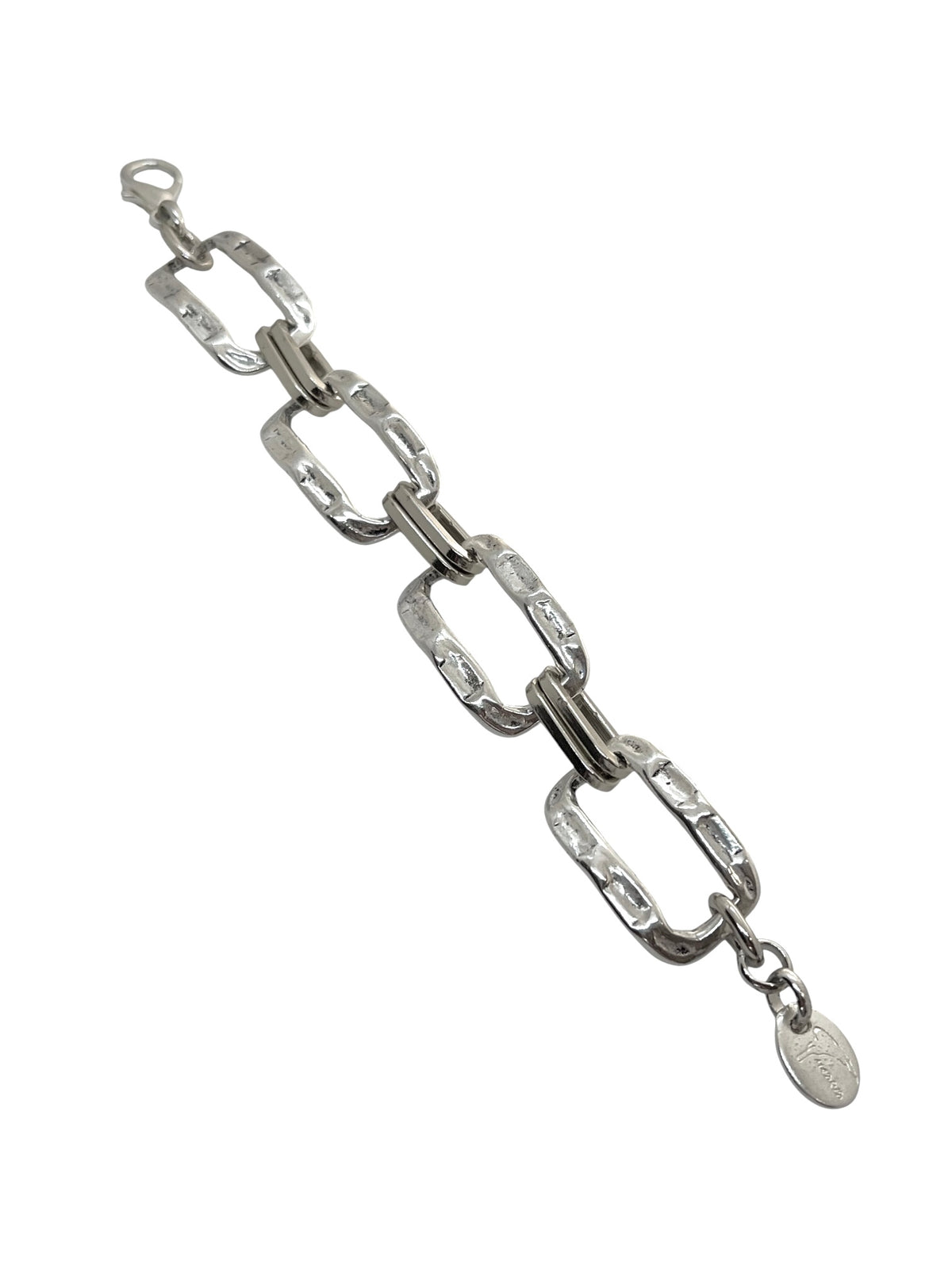 Pulsera plata 10µ cadena enlaces rectangulo martelle