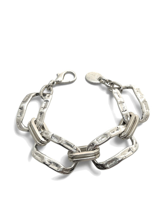 Pulsera plata 10µ cadena enlaces rectangulo martelle