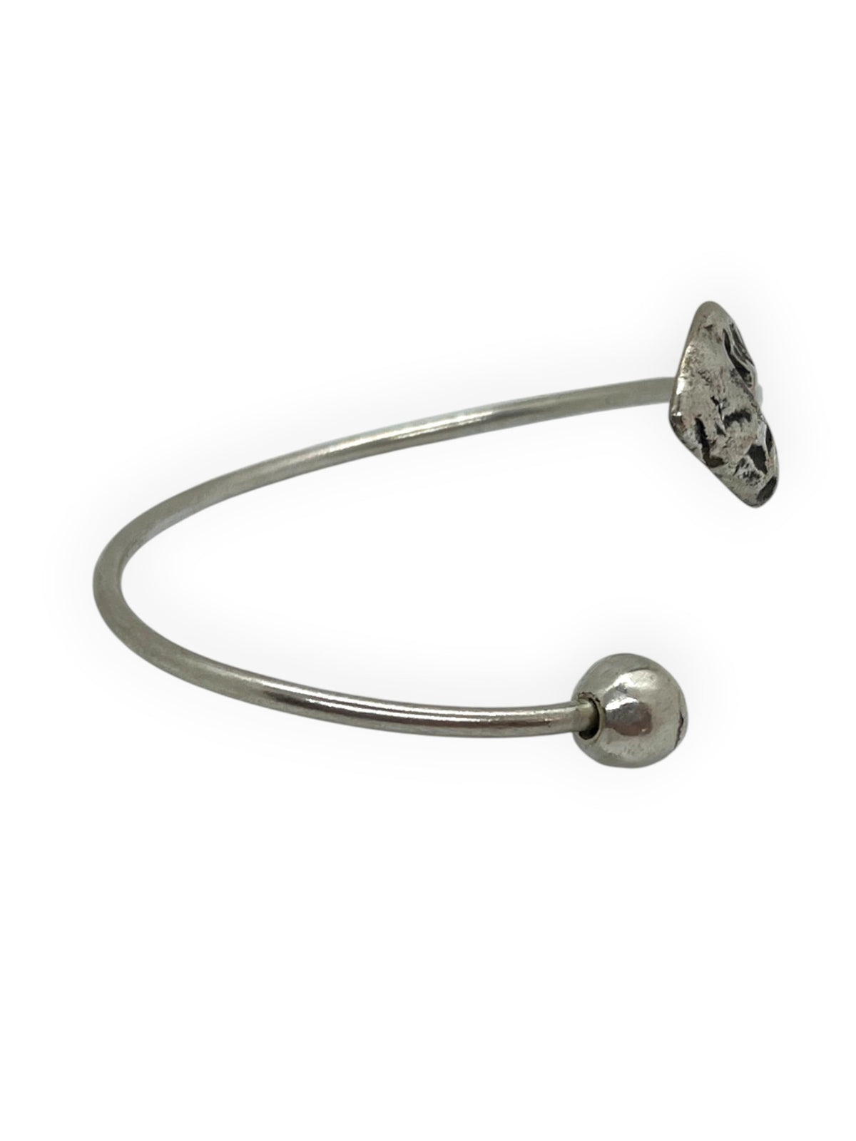 Pulsera corazón y bola ajustable plata 10µ