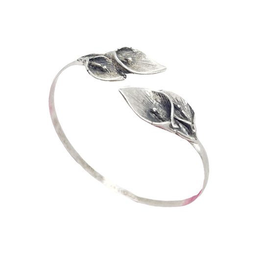 Pulsera calas dobles en latón ajustable plata 7micras