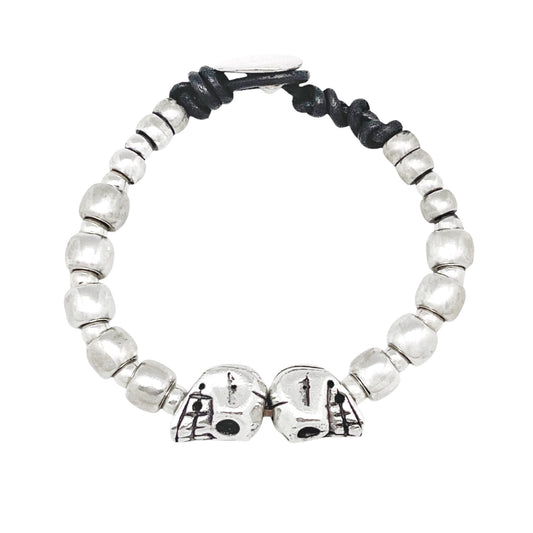 Pulsera Skull completa plata chapado