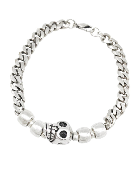 Pulsera cadena Skull 3D en plata chapado