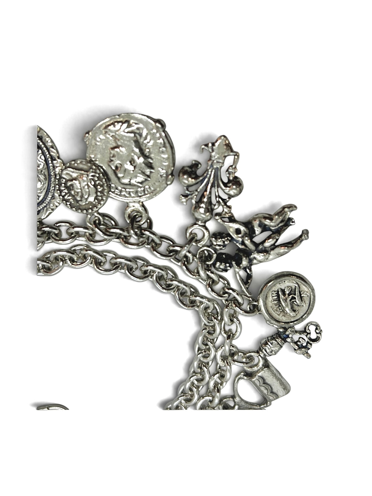 Pulsera cadenas colgantes amuleto plata 10µ