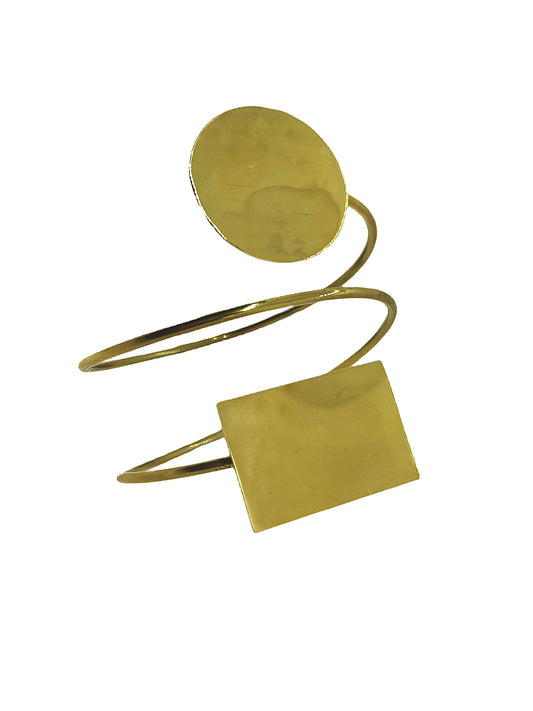 Brazalete Duplo en dorado latón