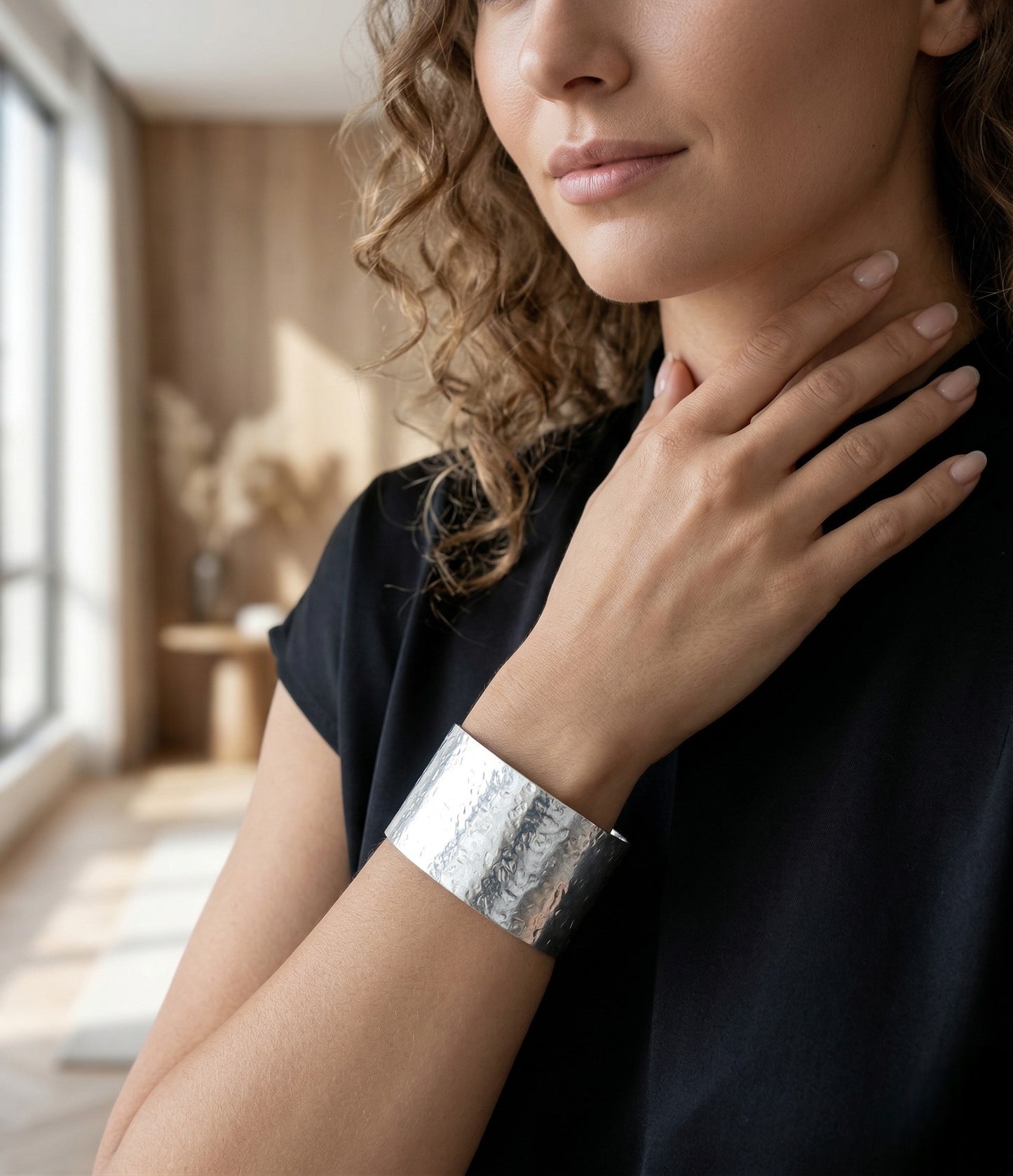 Pulsera brazalete "Alunizaje en plata"