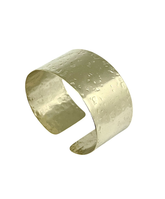 Pulsera brazalete Alunizaje medium en latón dorado
