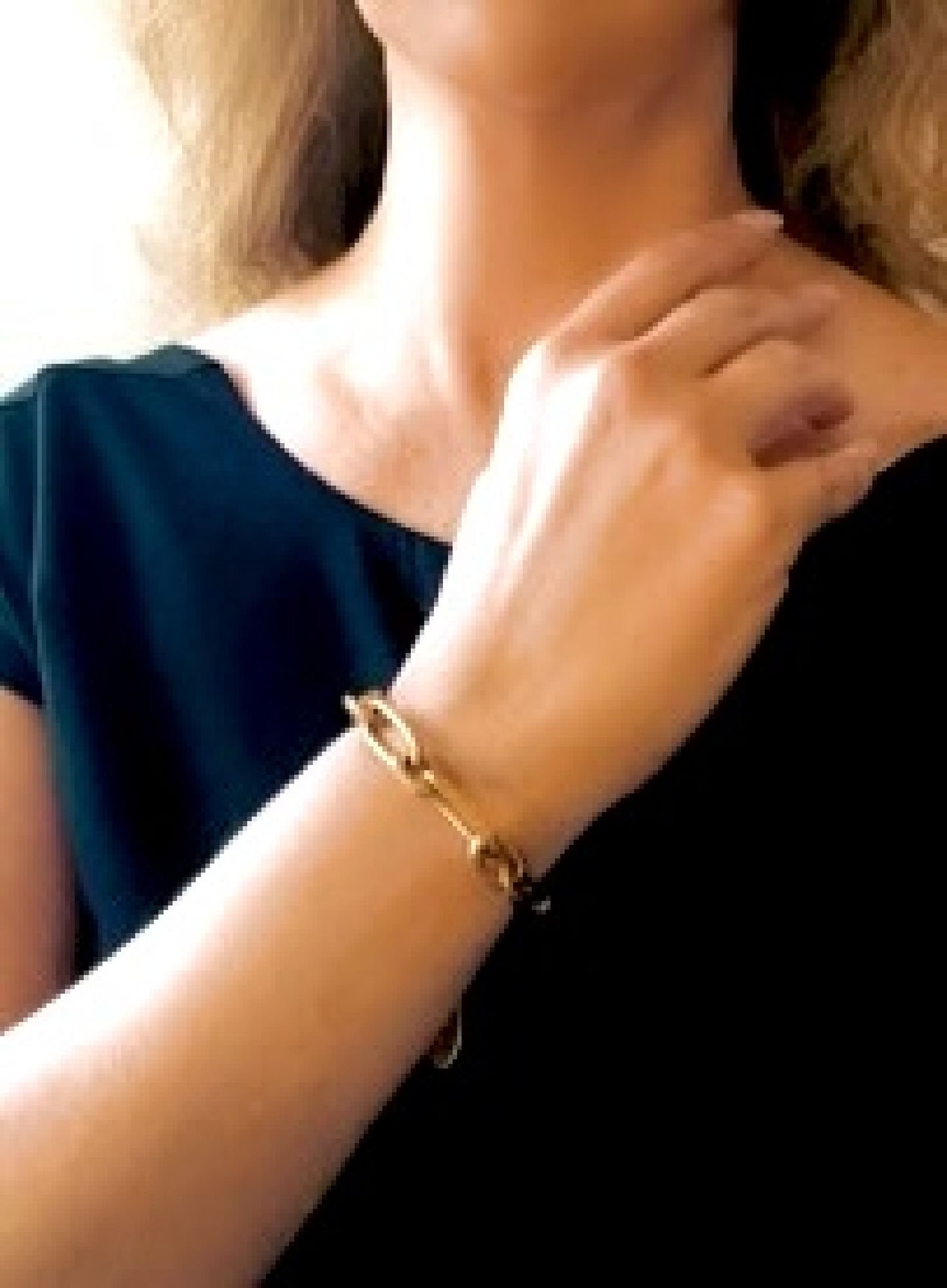 Pulsera Eslabon R chapado bronce