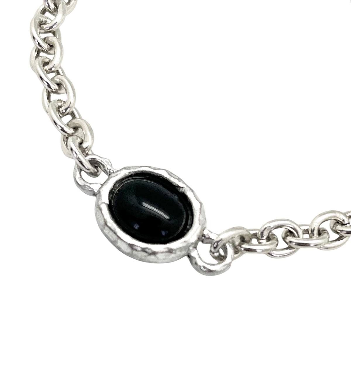 Pulsera cadena Mirar con cristal negro