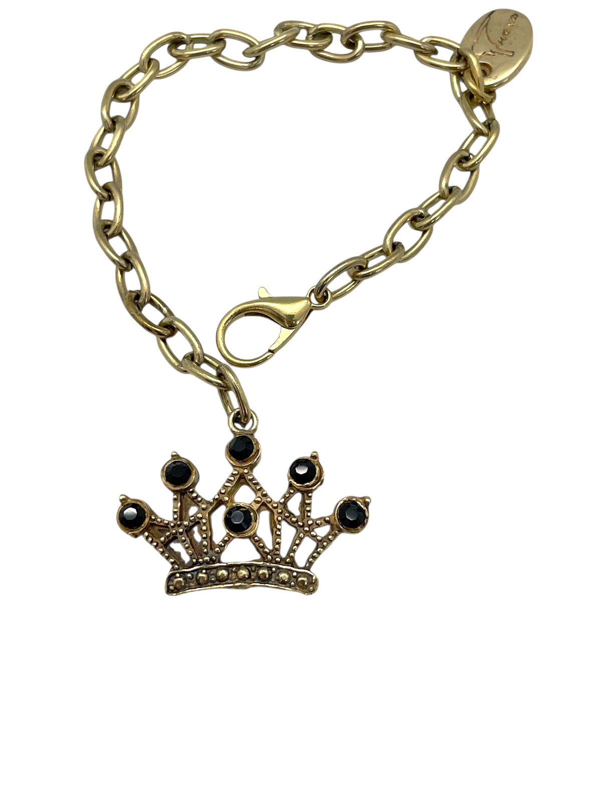 Pulsera Queen dorado y cristal Sw en negro o en rojo