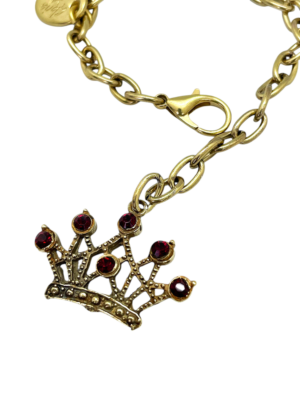 Pulsera Queen dorado y cristal Sw en negro o en rojo