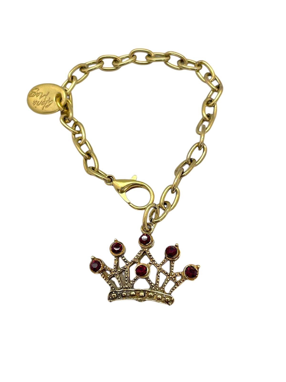 Pulsera Queen dorado y cristal Sw en negro o en rojo