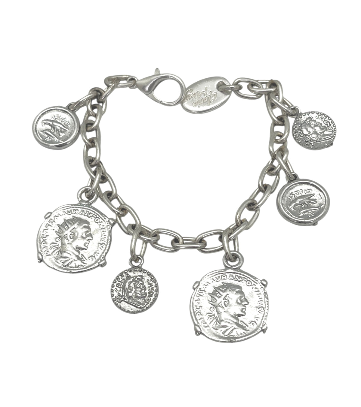 Pulsera charms coins plata 10µ