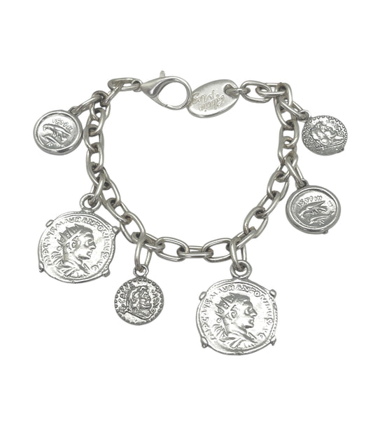 Pulsera charms coins plata 10µ