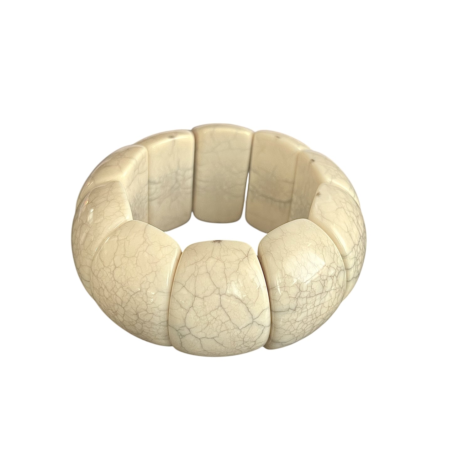 Brazalete resina diseño exclusivo imitación piedra.Elástico. Gloria Mago design