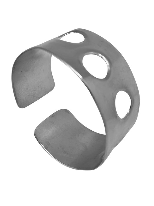 Pulseira "Laguna", punho largo em latão banhado a ouro