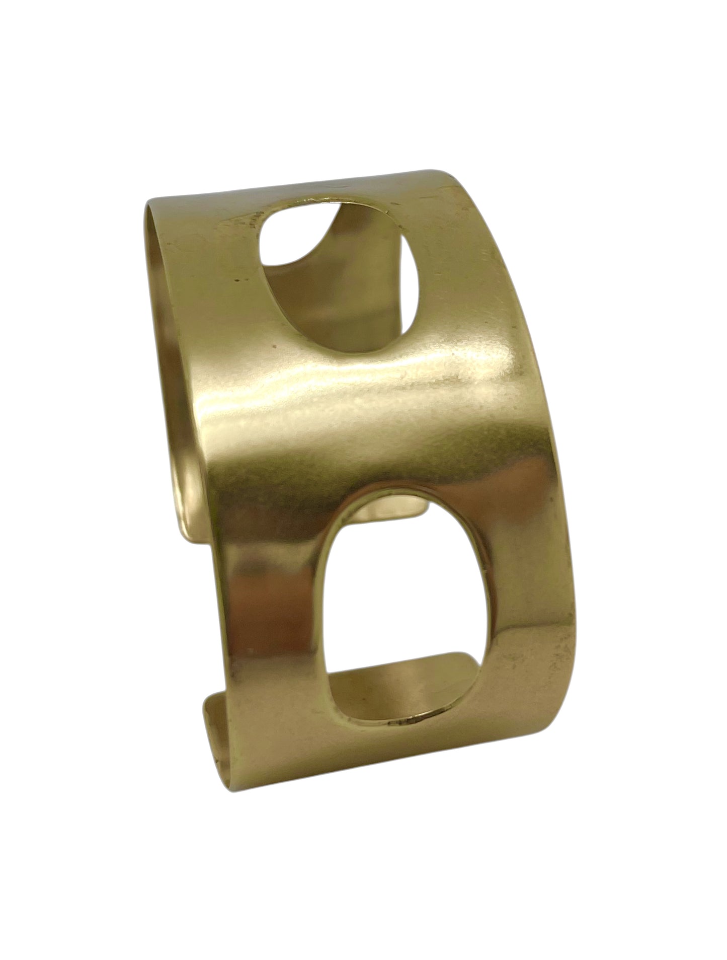 Brazalete pulsera ancha latón Elipse dorado chapado Gloria Mago design