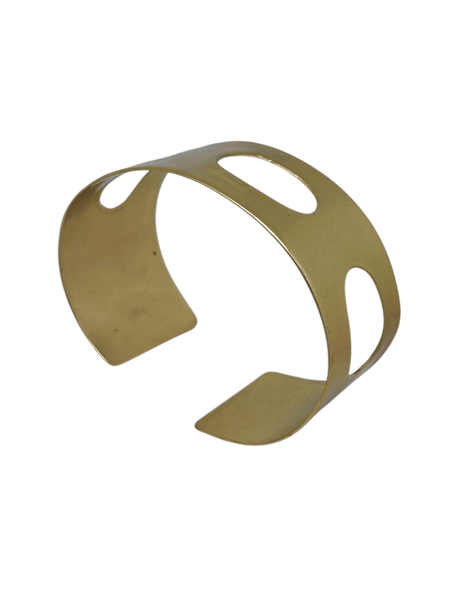 Brazalete pulsera ancha latón Elipse dorado chapado Gloria Mago design