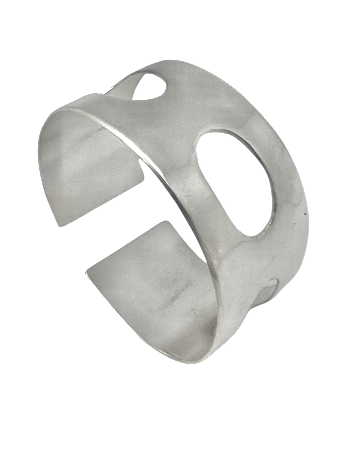 Brazalete pulsera ancha latón Elipse plata chapado 10µ