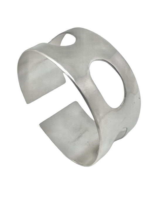 Brazalete pulsera ancha latón Elipse plata chapado 10µ