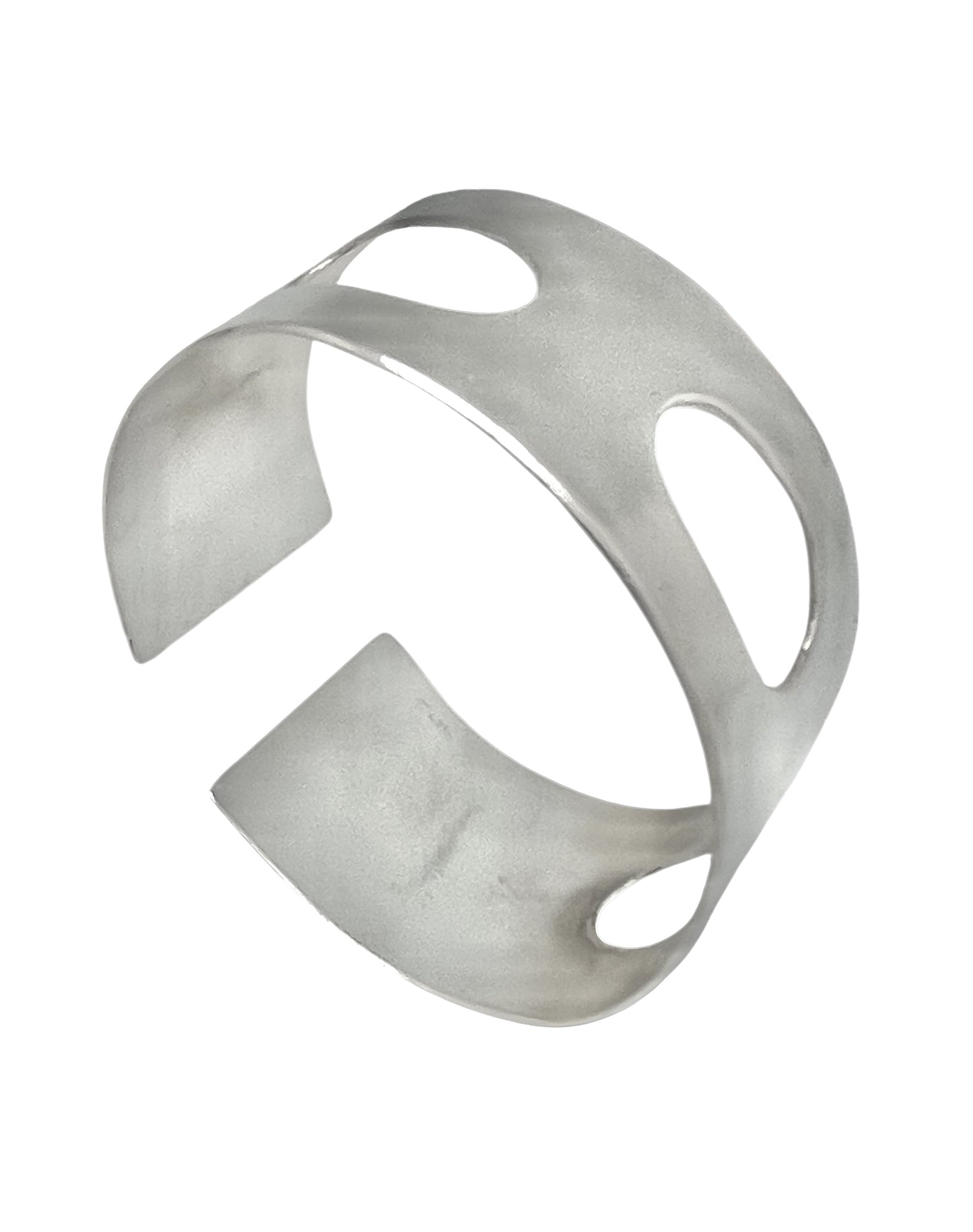 Brazalete pulsera ancha latón Elipse plata chapado 10µ