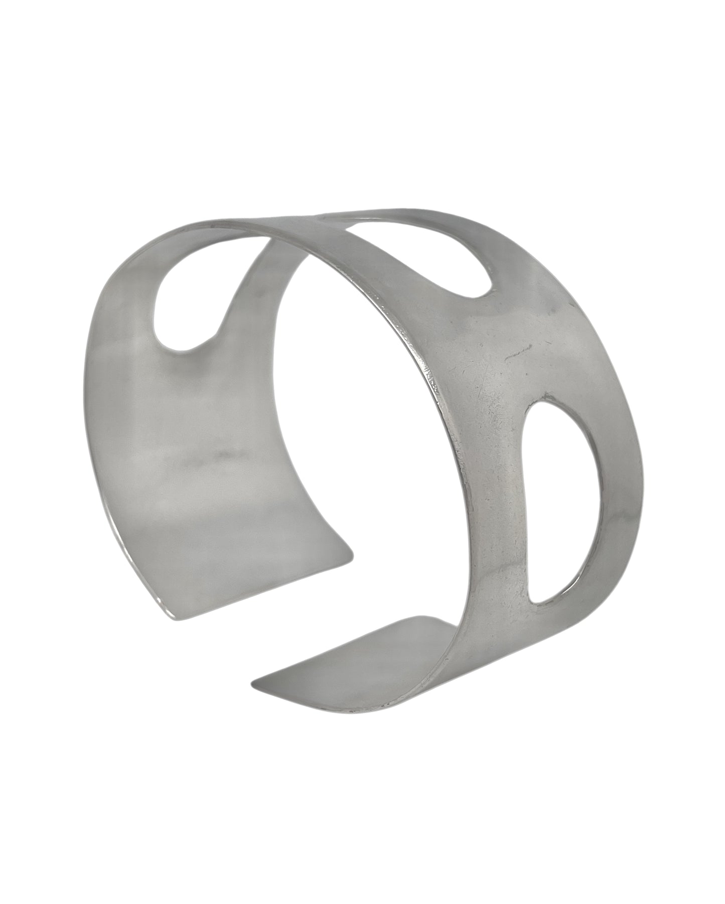 Brazalete pulsera ancha latón Elipse plata chapado 10µ