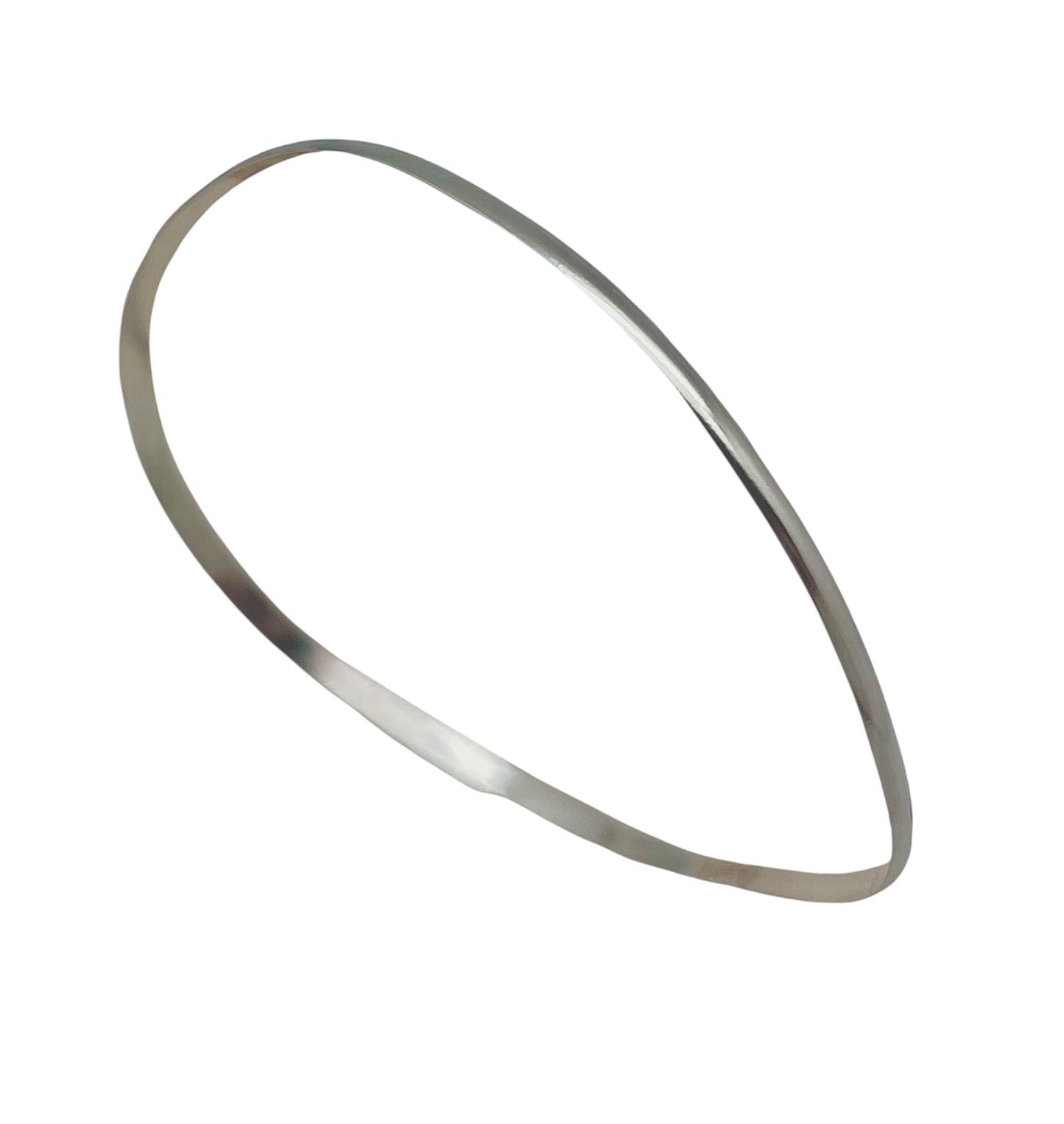 Pack de 2 Pulseras tipo Aro irregulares forma realizada a mano haciendo ondas. Plata de ley 10µ